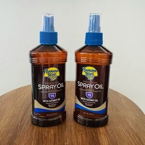Banan Boat Protective Spray CoconutOil SPF 15, 8 Fl Oz Lot Of 2 Sealed, Exp 4/27